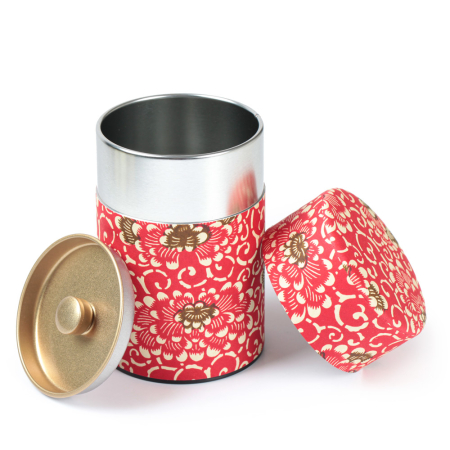 Washi Tea Tin (red poppies)
