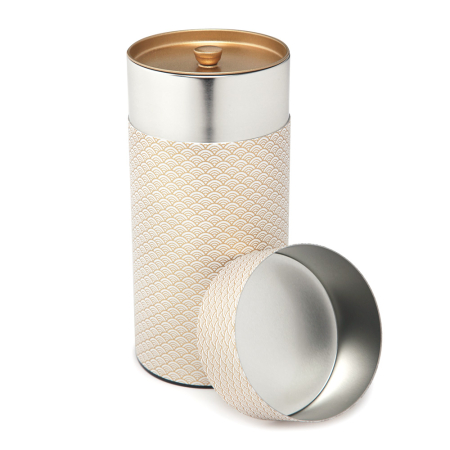 Washi Tea Tin XL (waves - white pearl)